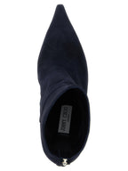 Blue Leather Ankle Boots
