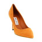 Orange Leather High Heel Pumps