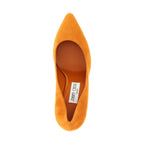 Orange Leather High Heel Pumps