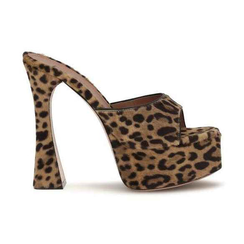 Beige Calf Leather Bos Taurus Platform Sandals