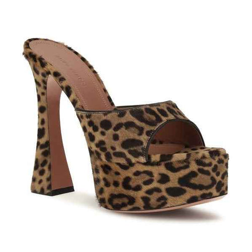Beige Calf Leather Bos Taurus Platform Sandals