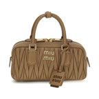 Beige Calf Leather Bos Taurus Handbag
