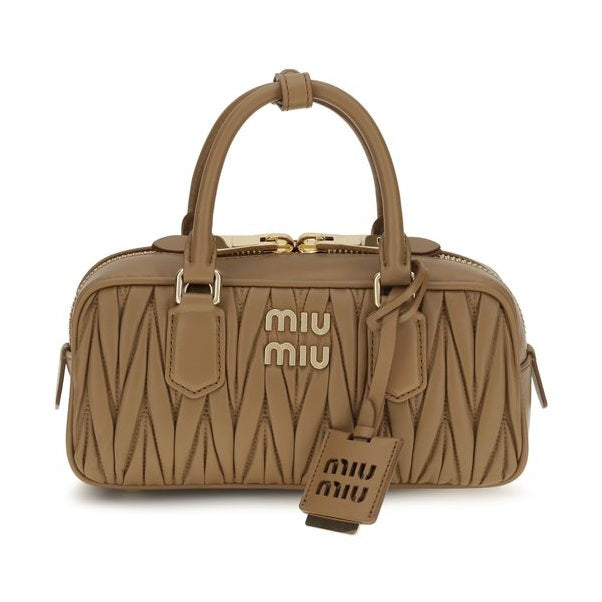 Beige Calf Leather Bos Taurus Handbag