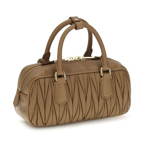 Beige Calf Leather Bos Taurus Handbag
