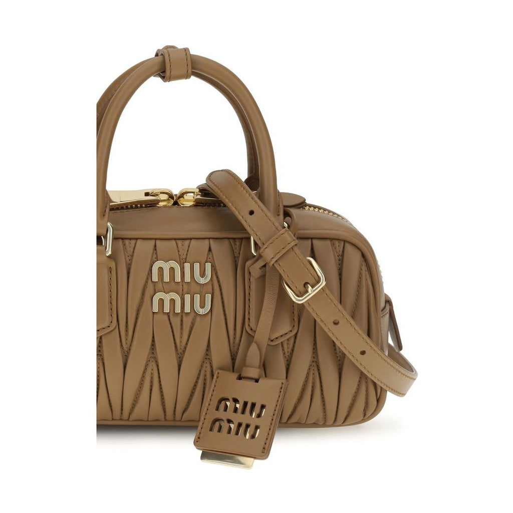 Beige Calf Leather Bos Taurus Handbag