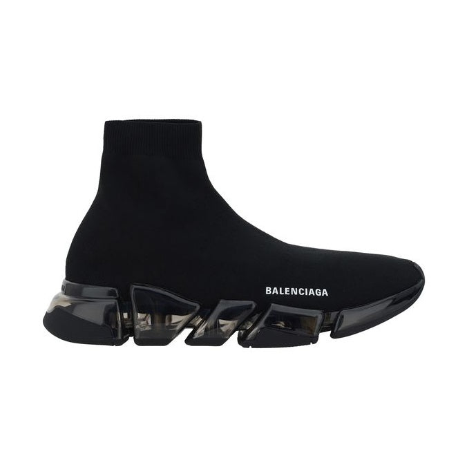 Black Polyester Athletic Sneakers