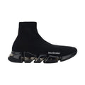 Black Polyester Athletic Sneakers