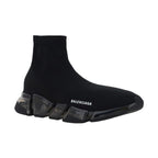 Black Polyester Athletic Sneakers