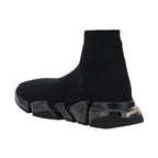 Black Polyester Athletic Sneakers