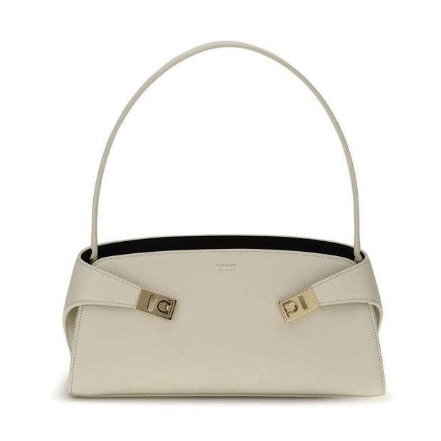 Beige Calf Leather Bos Taurus Shoulder Bag