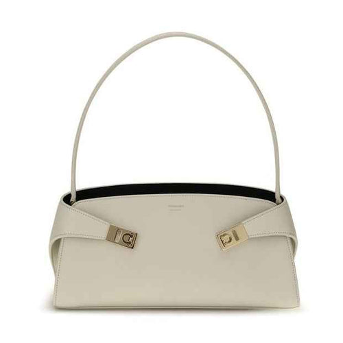 Beige Calf Leather Bos Taurus Shoulder Bag