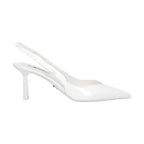 White Leather High Heel Pumps