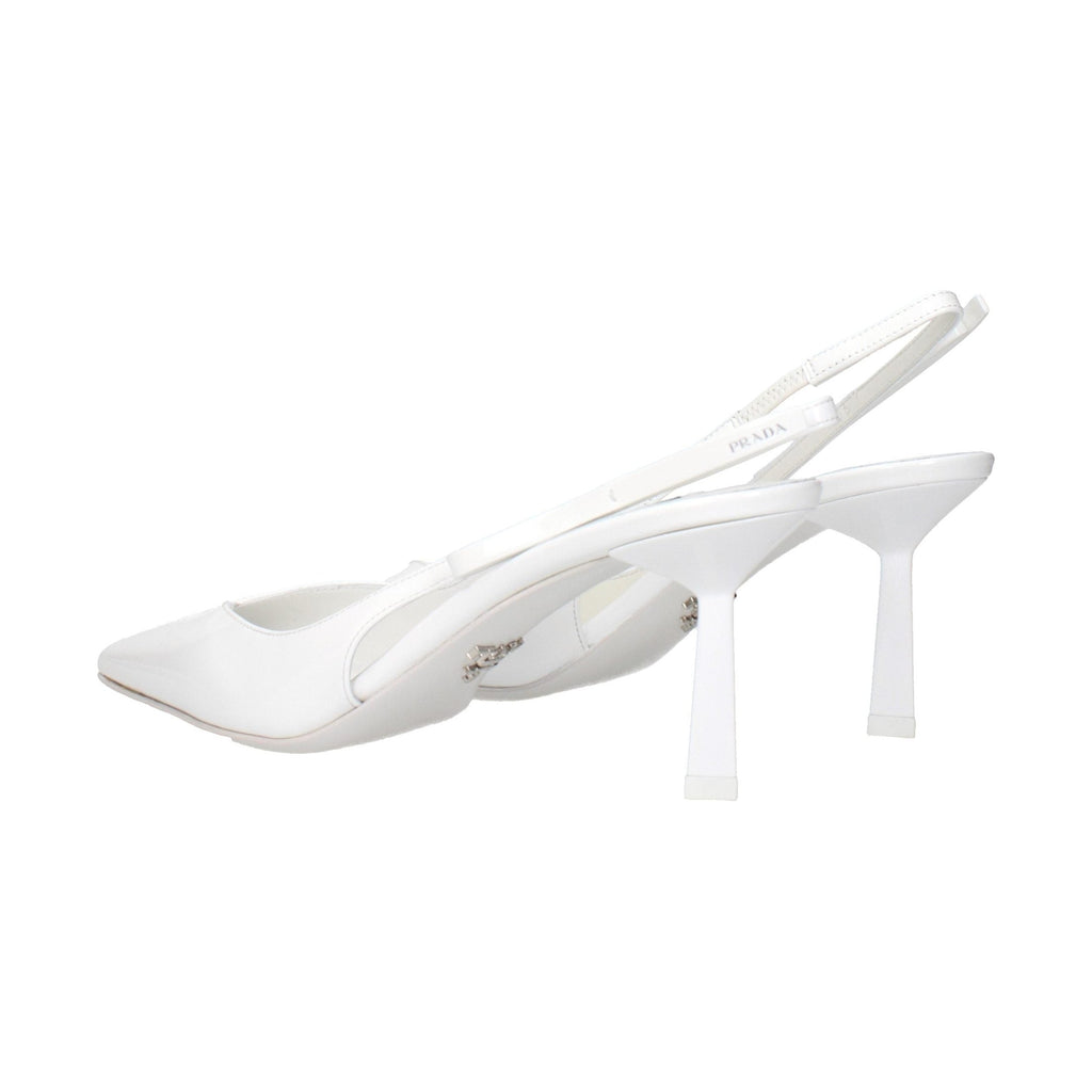 White Leather High Heel Pumps