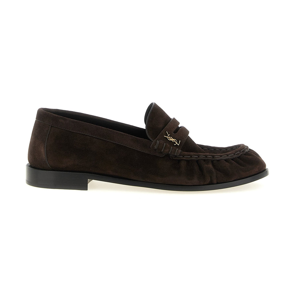 Brown Calfskin Slip-On Loafers