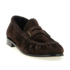 Brown Calfskin Slip-On Loafers