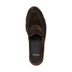 Brown Calfskin Slip-On Loafers