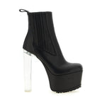 Black Calfskin Ankle Boots