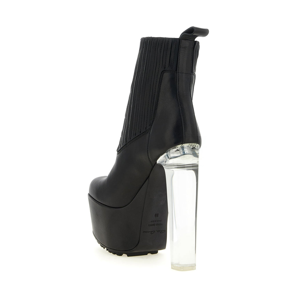 Black Calfskin Ankle Boots