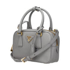 Gray Leather Handbag
