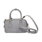 Gray Leather Handbag