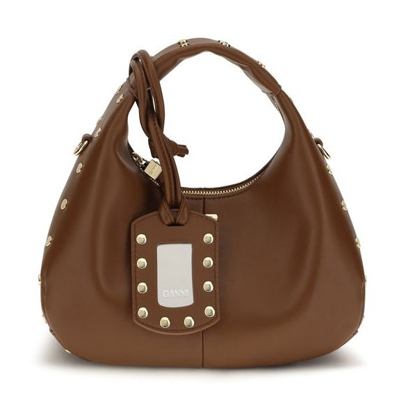 Brown Recycled Leather Shoulder Bag