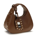 Brown Recycled Leather Shoulder Bag