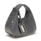 Gray Leather Shoulder Bag