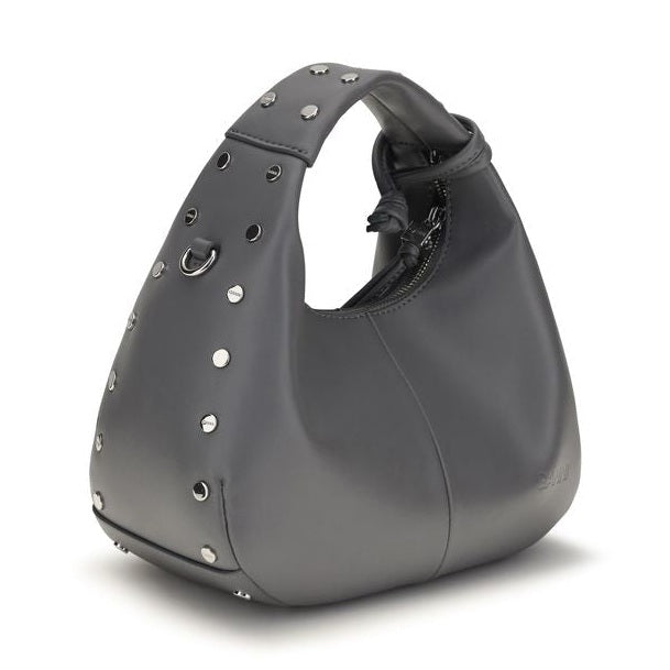 Gray Leather Shoulder Bag
