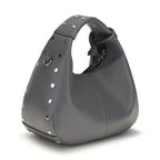 Gray Leather Shoulder Bag