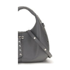 Gray Leather Shoulder Bag