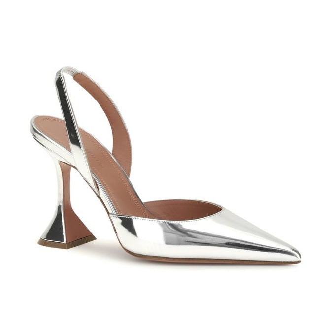 Silver Calf Leather Bos Taurus High Heel Pumps