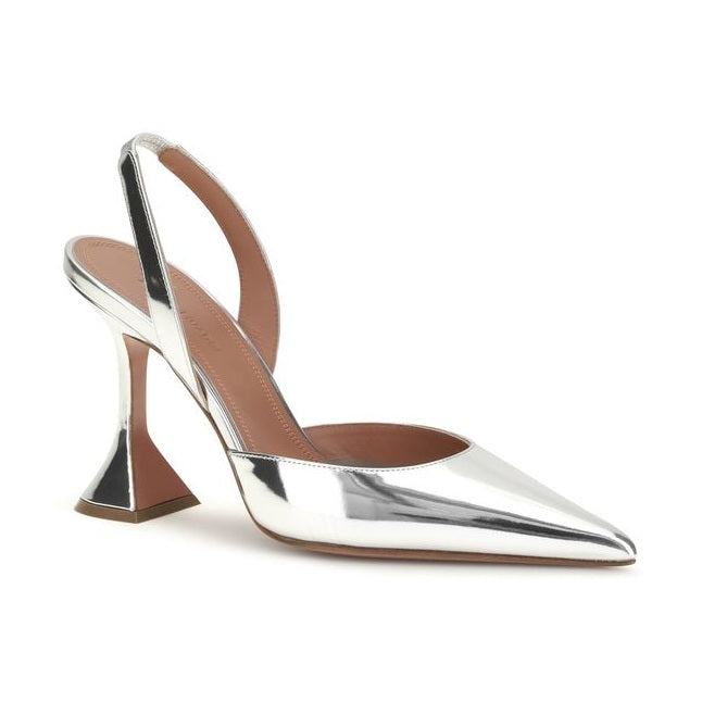 Silver Calf Leather Bos Taurus High Heel Pumps
