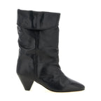 Black Cowhide Ankle Boots