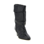 Black Cowhide Ankle Boots