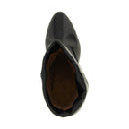 Black Cowhide Ankle Boots