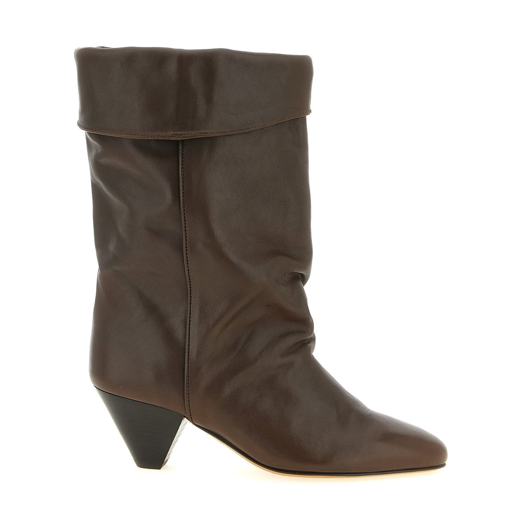 Brown Cowhide Ankle Boots