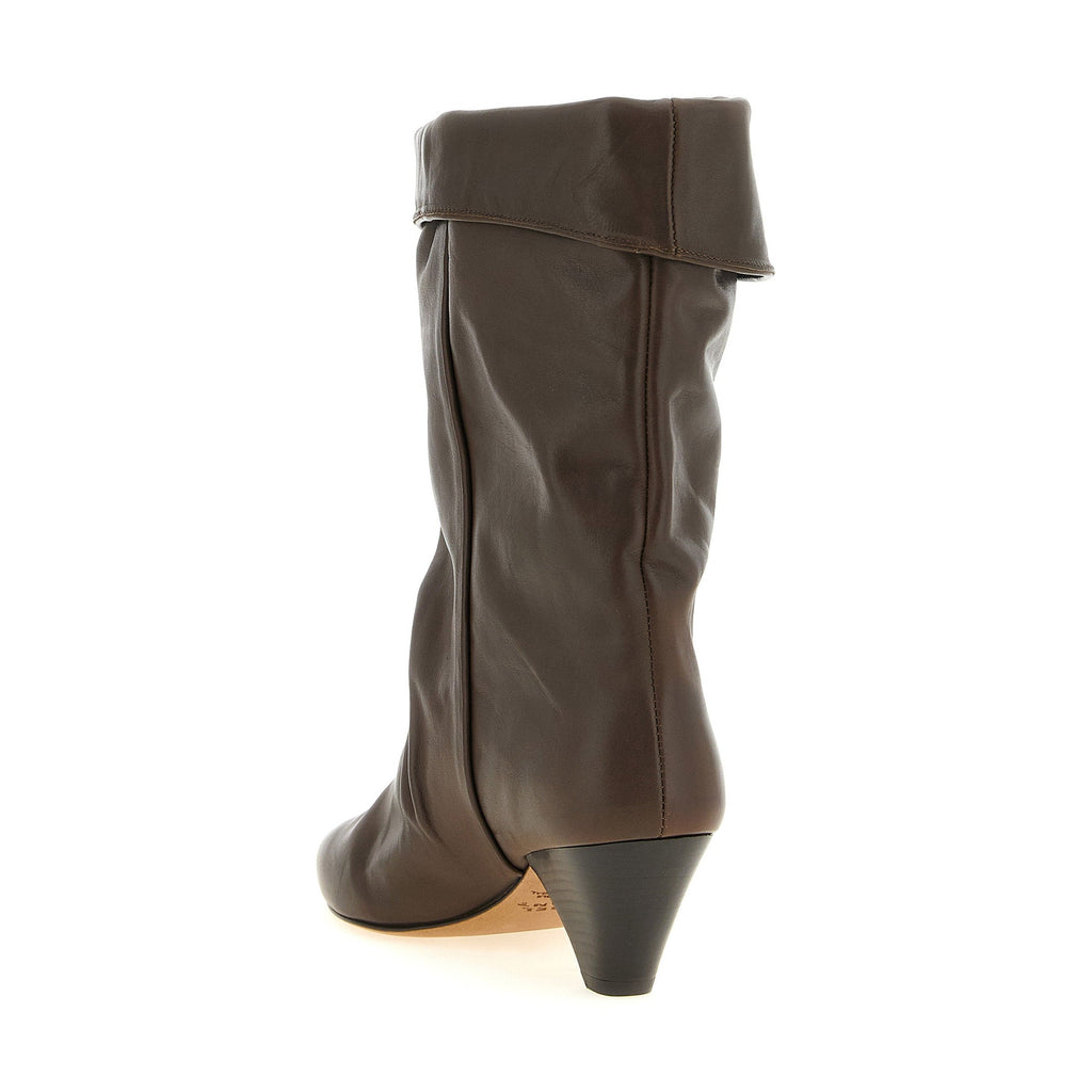 Brown Cowhide Ankle Boots