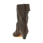 Brown Cowhide Ankle Boots