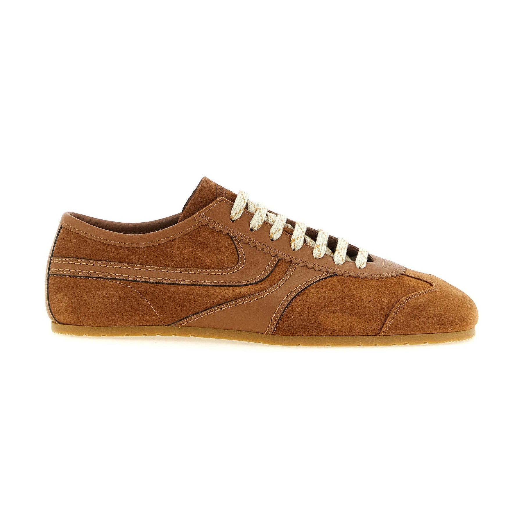 Beige Calfskin Low Top Sneakers