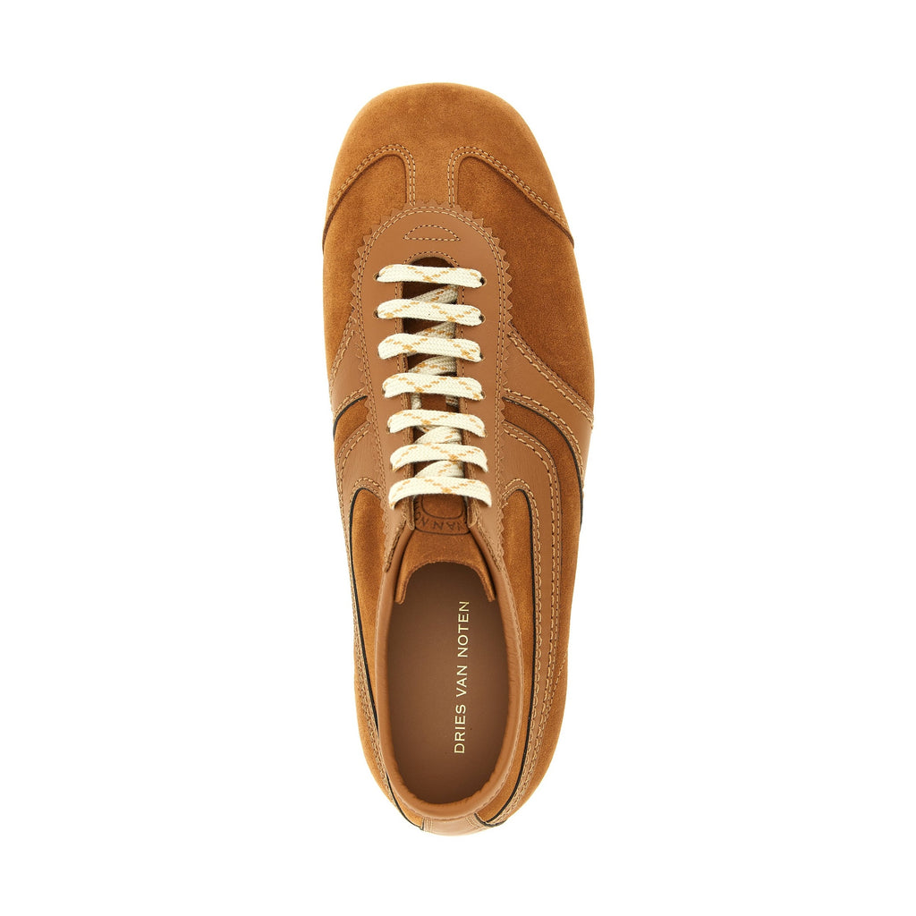 Beige Calfskin Low Top Sneakers