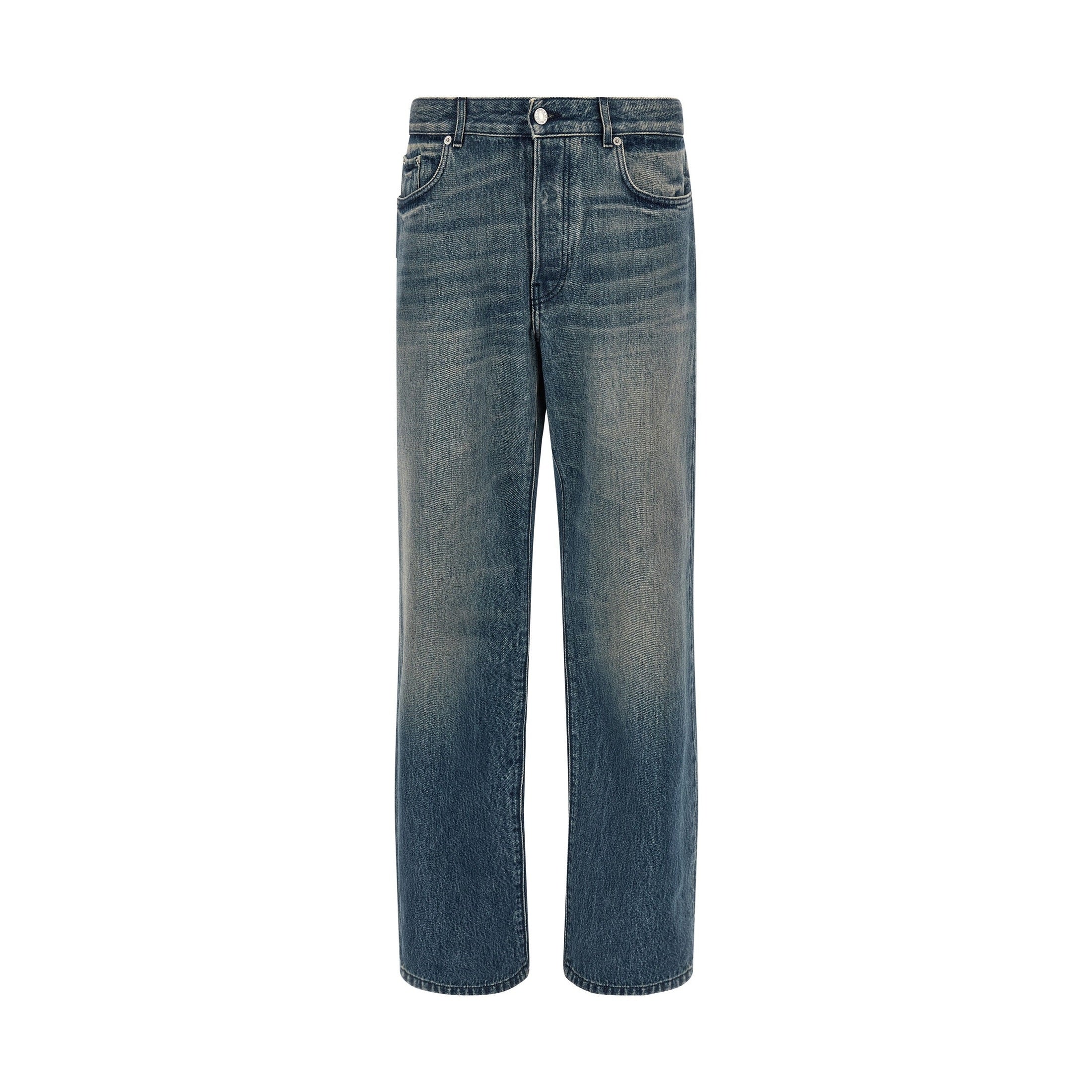 Blue Cotton Relaxed Fit Jeans