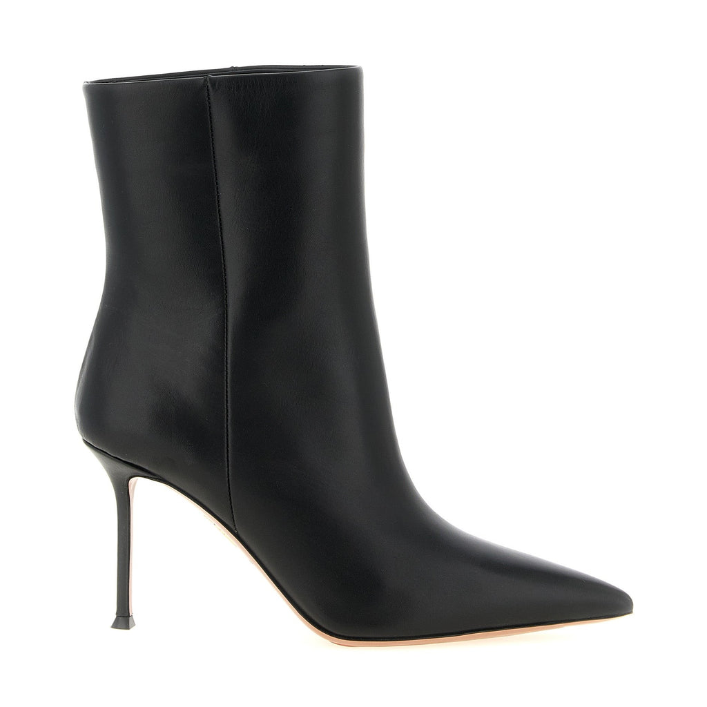 Black Calfskin Ankle Boots