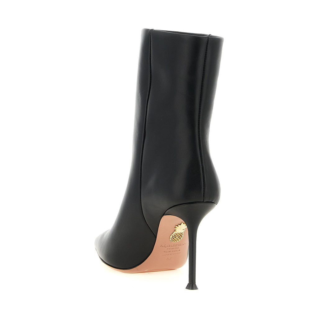 Black Calfskin Ankle Boots