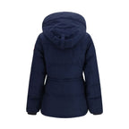 Blue Polyester Full-Length Jacket