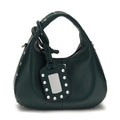 Bicolor Recycled Leather Shoulder Bag