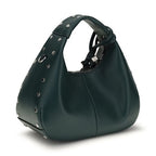 Bicolor Recycled Leather Shoulder Bag