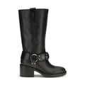 Black Calf Leather Bos Taurus Flat Boots