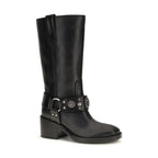 Black Calf Leather Bos Taurus Flat Boots