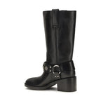 Black Calf Leather Bos Taurus Flat Boots