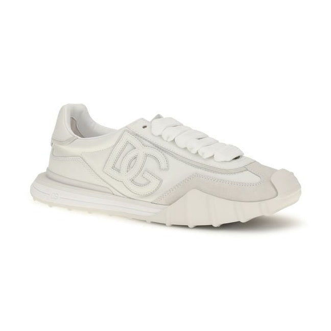 White Calf Leather Bos Taurus Athletic Sneakers